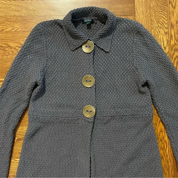 Boden Long Gray Knit Sweater Cardigan Size 12 - Picture 2 of 16